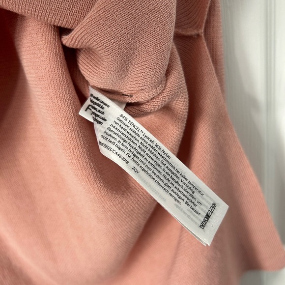 Eileen Fisher Top Hi Low Split Hem Long Doleman Sleeve Pale Blush Medium - Picture 5 of 16